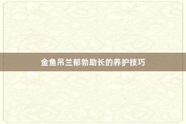 金鱼吊兰郁勃助长的养护技巧